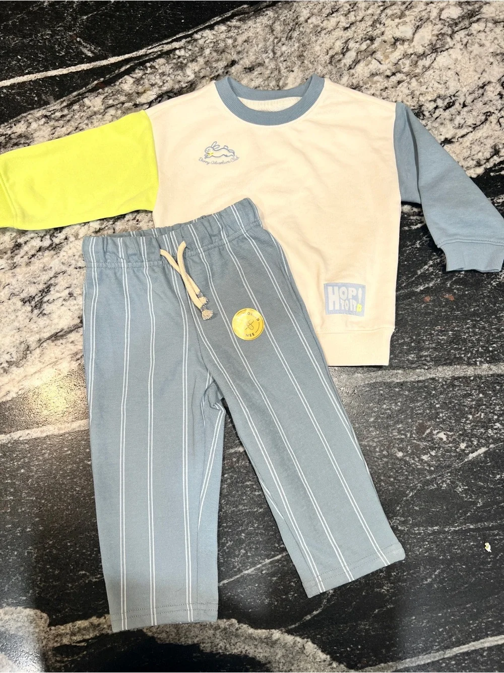 Cat & Jack 2-Piece Colorblock Sweatshirt & Striped Pants Set | 18M